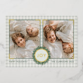 JOY写真フレームホリデークリスマスフォイルカード 箔シーズンカード (正面)