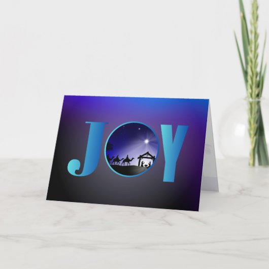 JOY出生シーンクリスチャンクリスマス シーズンカード (正面)