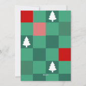 JOY大きな写真独身ののク市松模様にリスマスツリー シーズンカード (裏面)