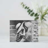 Joy手書きモダンスクリプト休日の写真 ポストカード (スタンド正面)