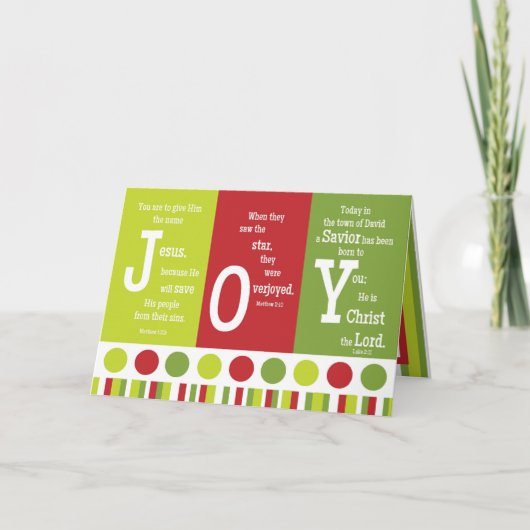 JOY折り畳み聖なる書物、 経典聖句クリスマスカード シーズンカード (正面)