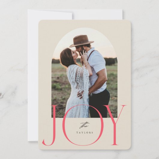 JOY新婚たった今結婚しましたクリスマスカード シーズンカード (正面)