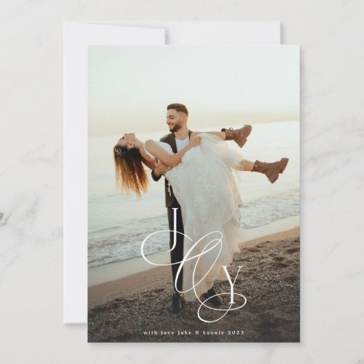 JOY書道伝統的クリスマスワンフォト シーズンカード (正面)