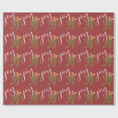 Joy書道水彩クリスマスグリーン ラッピングペーパー (フラット)