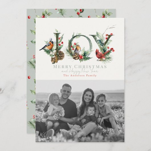 JOY松コーンレッドベリーバーズクリスマスフォト シーズンカード (正面/裏面)