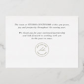 JOY水企業の色リース休日金ゴールド 箔シーズンカード (裏面)