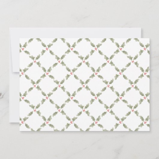 JOY水色クリスマスリースカスタム写真金ゴールド シーズンカード (裏面)