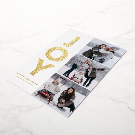 JOY葉レタリング金箔フォトコラージュ 箔シーズンカード (回転した状態)