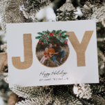 JOY赤い格子模様の写真クリスマスカード シーズンカード<br><div class="desc">フォトクリスマスカード – おパーソナライズされた客様の準備が完了！</div>