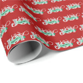JOY赤のスクリプモダントはっきりした・ミニマリスト・クリスマス ラッピングペーパー (ロールコーナー)