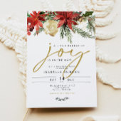 JOY赤ポインセチアのバンドル喜び赤ちゃんシャワー 招待状