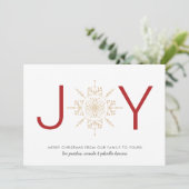 JOY金ゴールドスノーフレーククリスマスホリデーカード シーズンカード (スタンド正面)