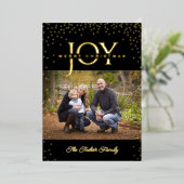 JOY金ゴールド紙吹雪Black Meerry Christmas 2-Photo 箔シーズンカード (立ち正面)