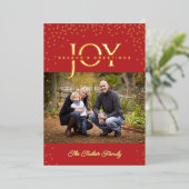 JOY金ゴールド紙吹雪Red Season's Greetings 2-Photo 箔シーズンカード (立ち正面)