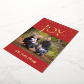 JOY金ゴールド紙吹雪Red Season's Greetings 2-Photo 箔シーズンカード (回転した状態)