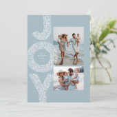 Joy雪のしらつぶ氷青二枚写真クリスマス シーズンカード (スタンド正面)