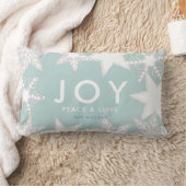 JOY霜の雪の結晶ライトブルークリスマス ランバークッション (ブランケット)