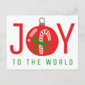 JOY かわいいキャンディケインの弓のクリスマスオーナメント クリスマス  (正面)