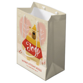 Joy | かわいい森のクマのクリスマス 冬のパーティー ミディアムペーパーバッグ