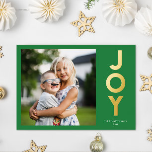 JOY はっきりしたカラフル Christmas Photo 箔シーズンカード