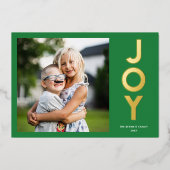 JOY はっきりしたカラフル Christmas Photo 箔シーズンカード (正面)