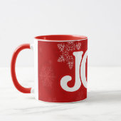 JOY エレガントな赤いクリスマス マグカップ (左)