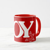 JOY エレガントな赤いクリスマス マグカップ (正面右)