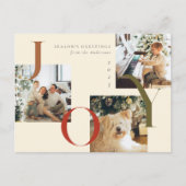 JOY エレガント Boho Season's Greetings Three Photo シーズンポストカード (正面)
