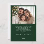 JOY エレガント Forest Green写真クリスマス シーズンカード (裏面)