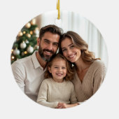 JOY エレガント Forest Green Photo Christmas Ornament セラミックオーナメント (裏面)