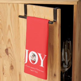 JOY オリジナルペットフォト 赤いクリスマス ホリデー キッチンタオル