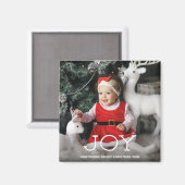 "JOY"クリスマスのエレガント高級カスタム写真+文字 マグネット (正面/裏面)