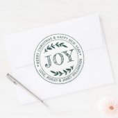JOY クリスマスのメッセージ ギフトラベル ラウンドシール (封筒)
