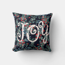 Joy！クリスマスのレッドベリー模様 クッション