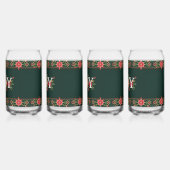 JOY クリスマスの花飾りボーダー ガラス缶 (左)