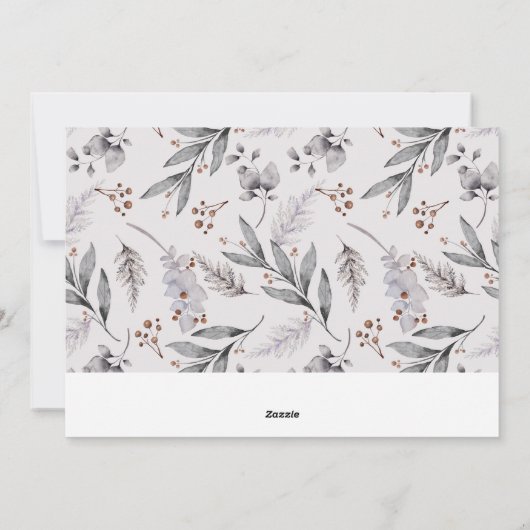 「JOY」クリスマスボタニカルリース写真 シーズンカード (裏面)