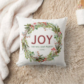 Joy – クリスマスリースの姓 クッション (ブランケット)