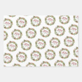 Joy – クリスマスリースの姓 ラッピングペーパーシート (正面2)