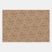 Joy – クリスマスリースの姓 ラッピングペーパーシート (正面)