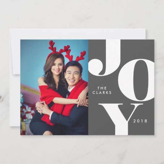 JOY クリスマス フォト カード / ホリデー (正面)