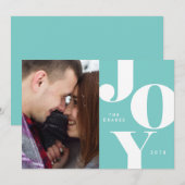 JOY クリスマス フォト カード / ホリデー (正面/裏面)