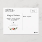 JOY クリスマス フラワーリース 2枚の写真 コラージュ ポストカード (裏面)