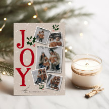 JOY スノーオーバーレイ 5枚フォトコラージュ クリスマス