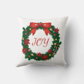 "Joy"タイポグラフィクリスマスリース クッション (裏面)