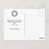 "JOY"タイポグラフィホリーベリーリースホリデイ ポストカード (裏面)