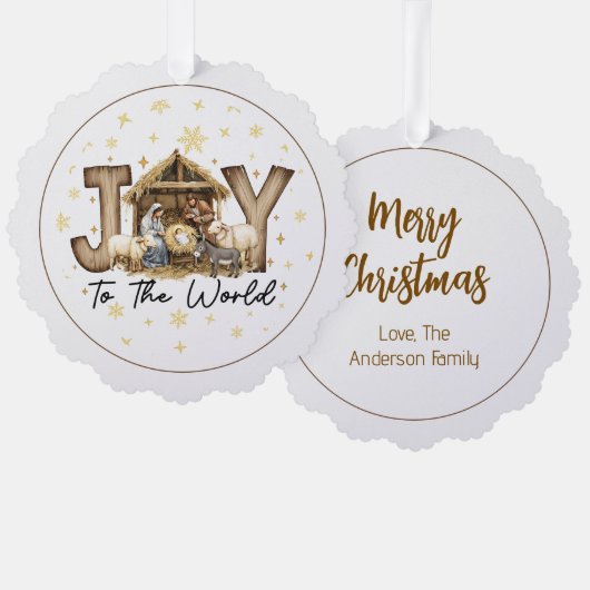 JOY ナティビティ クリスマス オーナメントカード (正面/裏面)