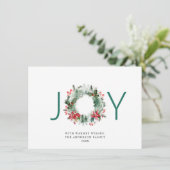 JOY フェスティブ ホリー ベリー リース クリスマス グリーティング (スタンド正面)