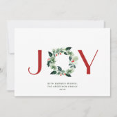 JOY フェスティブ ホーリー ベリー リース クリスマス グリーティング (正面)