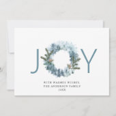 JOY フェスティブ ホーリー ベリー リース クリスマス グリーティング (正面)