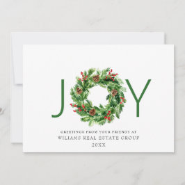 JOY フェスティブ ホーリー ベリー リース クリスマス グリーティング